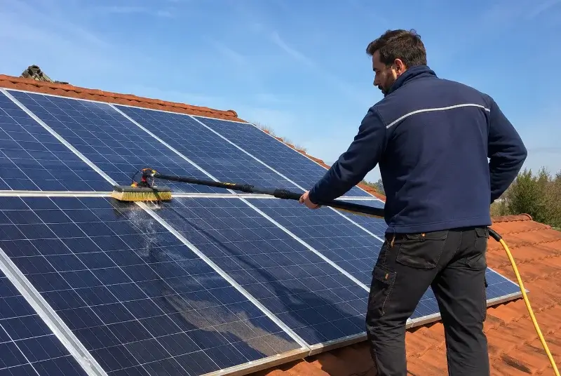Nettoyage et entretien de panneaux solaires au Cabanial